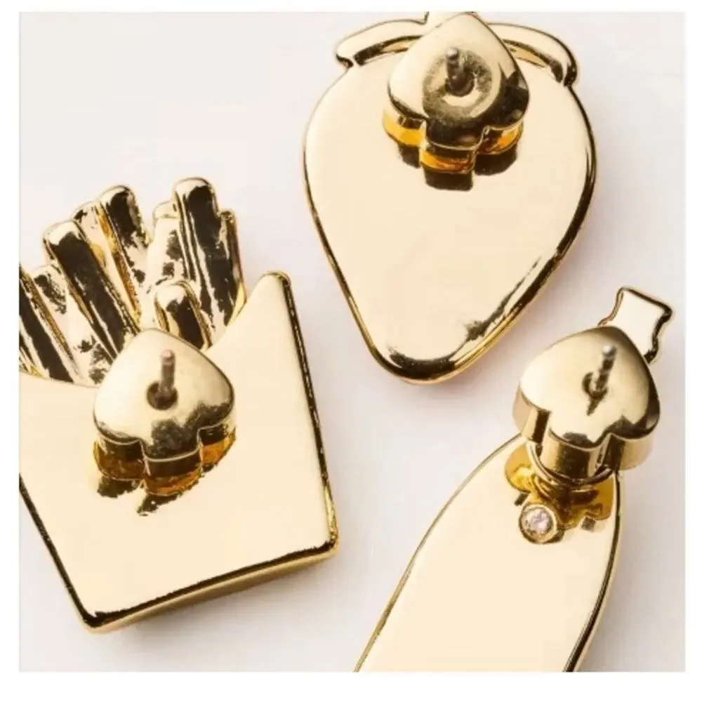 Kate Spade x Target Stud Earrings - Strawberry, French Fries, Champagne 3 Pairs